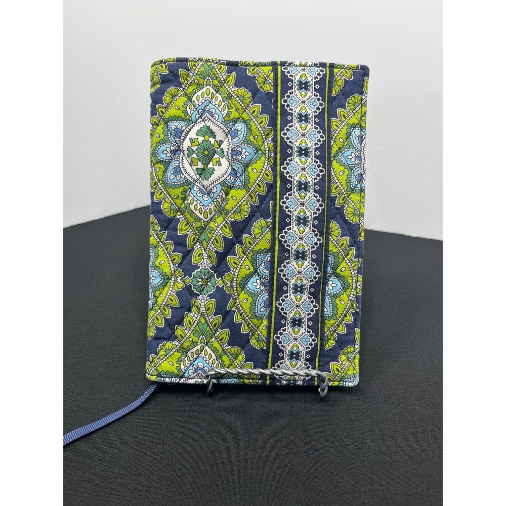 Vera Bradley Mediterranean Blue Quilted Cotton Book Journal Cover Navy Green